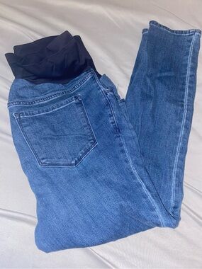 Old Navy Women’s 16 Maternity Wow Skinny Full Panel Blue Denim Jeans